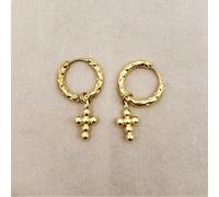 Mini créoles croix - charms amovibles