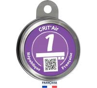 Mini Crit Air Motorcycle Tax Sticker Holder Titanium Chrome Grey Clip Model (No Screws) - Critair Tax Holder Motorcycle Equipment Accessory Motorcycle Scooter Moped Quad Atv ¿ French Brand