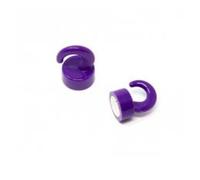 Mini-Crochets Magnétiques en Plastique Violet en Plastique Pour Réfrigérateur, Bureau, Tableau Blanc, Tableau D'Affichage 12mm dia x 20mm de Haut - 1kg de Traction - Pack de 2