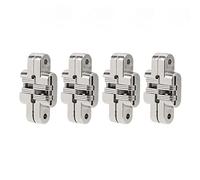 Mini Cross Concealed Hinge 4Pcs | 180 Degree Swing for Jewelry Box/Cabinet Door/DIY Projects | Zinc Alloy Invisible Hinge, 4-6kg Load Capacity