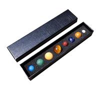 Mini Crystal Solar System Set - 8 Celestial Planet Decorative Display Ornaments, Astronomy Inspired Creative Arrangement Accessories | for Home Office Desktop Bookshelf Studyroom Educational Styling