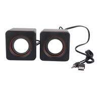 Mini Cube USB stéréo 3,5 mm Jack haut-parleur filaire pour ordinateur de bureau, ordinateur portable (double piste) -SALALIS