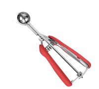 Mini cuillère à biscuits - 2 cuillères à café/10 ml, à ressort, rouge, acier inoxydable 18/8, prise en main confortable