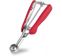 Mini cuillère à biscuits inox rouge avec déclencheur 25 mm Vendos85