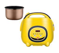 Mini cuiseur à riz (1,8 à 5 l) pour faire du riz et de la vapeur des aliments et des légumes sains avec pot intérieur anti-adhésif 24 h de réserve pour 1 à 8 personnes, jaune, 1,8 l