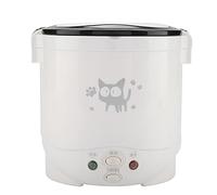 Mini Cuiseur à Riz 1L, Boîte à Déjeuner électrique 12V Portable pour Voiture, Cuiseur à Vapeur Multifonctionnel à Cuisson Rapide (Blanc)