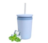 Mini cylindre à glace en silicone avec couvercle et paille inclus | Bac à glace cylindrique idéal pour whisky, bourbon, soda, fête, maison, camping-car