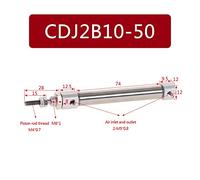 Mini cylindre d'air pneumatique double tige simple 10mm Bore 10~150mm Course Équipement pneumatique(50mm Stroke)
