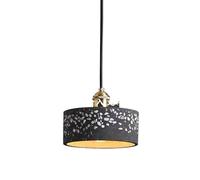 Mini Cylindrique Ciment Pendentif Lumière Rétro Industriel Terrazzo Chandelier Réglable Éclairage de L'Îlot de Cuisine avec Interrupteur Rotatif Coupe en Laiton, Nordic 6In Dinning Suspension Lampe A