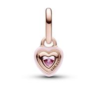 Pandora ME Mini dangle Cœur plaqué or rose 14 carats cristal rose orchidée émail rose