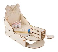 Mini de bowling en bois - Jouet de table éducatif interactif, activités amusantes à l'intérieur pour bureau portable, de bowling à la découverte de la science