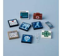 Mini Décennie S De Construction Imprimés En Briques Moc,Jouets,Contrôleur D'ordinateur,Boîte Express,Affiche De Fruits De Mer,Décorations,Cadeaux - Type B5-64-1-1set