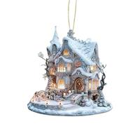 Mini décoration de maison de conte de fées en acrylique - Décorations de Noël 2D en forme de bonbons, biscuits, décoration de maison pour sapin de Noël, breloque amusante (B)