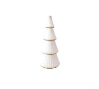 Mini décoration de sapin de Noël en bois avec détails dorés, pour créer une atmosphère chaleureuse pour les vacances sur les bureaux, les étagères et les rebords de fenêtre (petite taille)