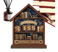 Mini décoration d'étagère - Livres en bois lus cette année | Signe de suivi de roman avec chiffres à bascule, affichage d'objectif de lecture en bois, décoration de roman lu cette année | Pour les ens