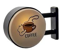 Mini décoration magnétique pour réfrigérateur de café, style rétro avec lumière ambiante chaude, décoration vintage pour cuisine, bureau à domicile ou bar (A)