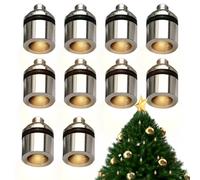 Mini décorations de Noël lumières de maison de poupée 10 pièces lumières LED miniatures blanches chaudes sans fil pour lampe à griffes de chat petites lumières à piles artisanat blanc décoratif