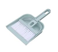 Mini Desktop Broom and Dustpan Set | Plastic Maintenance Brush for Keyboard/Car/Home | Compact Sweep Tool for Debris & Hair (Bleu Nordique)