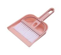 Mini Desktop Broom and Dustpan Set | Plastic Maintenance Brush for Keyboard/Car/Home | Compact Sweep Tool for Debris & Hair (Rose)