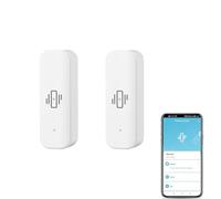 Mini détecteur de vibration WiFi, mini détecteur de bris de verre sans fil pour alarme et domotique intelligente, aucun hub nécessaire, compatible avec Tuya/pour application Smart Life (2