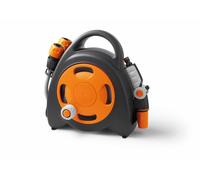 Mini dévidoir AQUABAG + raccords et lance d'arrosage 11,5 m - Orange