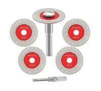 Mini Diamond Disc For Glass-5 Pieces 30 Mm Cutting Disc Glass And 1 Piece 6 Mm Round Stem For Glass Jade Marble Granite Artificial Stone Tiles Porcelain Ceramic