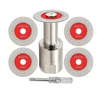 Mini Diamond Disc For Glass-5 Pieces 30 Mm Cutting Disc Glass And 1 Piece M14 Thread Flange For Glass Jade Marble Granite Artificial Stone Tiles Porcelain Ceramic