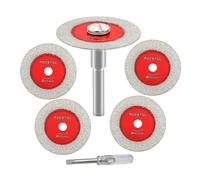Mini Diamond Disc For Glass-5 Pieces 40 Mm Cutting Disc Glass And 1 Piece 6 Mm Round Stem For Glass Jade Marble Granite Artificial Stone Tiles Porcelain Ceramic