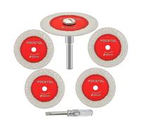 Mini Diamond Disc For Glass-5 Pieces 50 Mm Cutting Disc Glass And 1 Piece 6 Mm Round Stem For Glass Jade Marble Granite Artificial Stone Tiles Porcelain Ceramic