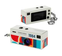 Mini Digital Camera Keychain, Retro Portable Thumb Camera, Keychain Cameras, 1080P HD Tiny Pocket Video Recorder, 130° Wide Angle Small Camcorder for Travel Vlogging (Bianco)