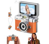 Mini Digital Camera with 1.47 in LCD Screen，1080p Flip Screen Mini Camera with Built-in Flash,64GB Memory,for Travel, Study, and Daily Use(Orange)