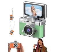 Mini Digital Camera with 1.47 in LCD Screen，1080p Flip Screen Mini Camera with Built-in Flash,64GB Memory,for Travel, Study, and Daily Use(Green)