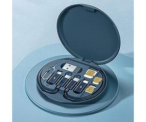 Mini Digital Gadgets Storage Box,Multifunction Data Cable Storage Set Box,Universal Smart Adapter Combination Set,Data Cable Box Travel Storage,Portable Phone Accessories Storage B