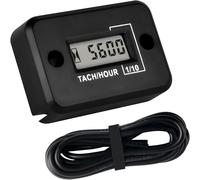 Mini Digital Tachometer Hour Counter,Accumulated TOT Hours,Real Time RPM Display,Battery Operation for Lawn Mower ZTR Generator (Black)