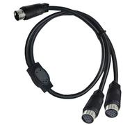 Mini Din 9 broches mâle vers double femelle Audio Vidéo Splitter Audio Câble Audio 0,5 m