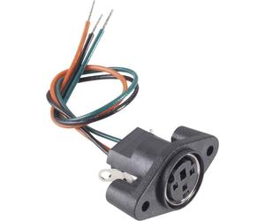 Mini DIN embase femelle, verticale BKL Electronic 0204025 Nombre de pôles: 4 noir 1 pc(s)