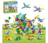 Mini Dinosaures Jouet de Construction, 12 in 1 Mini Blocs de Construction Dinosaures, Cadeaux de Fête, pour Les Enfants de 4 à 12 Ans, Filles et Garçons - Cadeaux de Pâques, Noël et Halloween