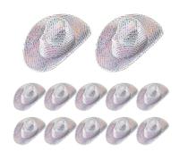 Mini Disco Cowboy Hat 12pcs Dots colorés 2, 5x2inch Blanc Mini Cowgirl Hat