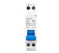 Mini disjoncteur 18 mm TPN 1P+N MCB 6 A, 10 A, 16 A, 20 A, 25 A, 32 A, interrupteur pneumatique for rail DIN, 1 pièce(10)