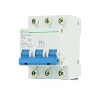 Mini disjoncteur 3P 3 pôles 400V, courbe de Type C, protection d'isolation, DZ47 6A 10A 32A 63A 16A MCB(40A)