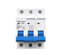 Mini Disjoncteur 3P AC MCB TOB1-63H Type C 230/400V ~ 50Hz/60Hz, 3A 6A 10A 16A 20A 25A 32A 40A 50A 63A(3P 3A)
