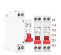 Mini-disjoncteur DZ30-32 DPN 1P+N MCB 6A 10A 16A 20A 25A 32A, Montage Sur Rail DIN, Interrupteur Miniature For Usage Domestique, OEM, DIY(16a)