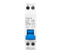 Mini-disjoncteur TPN 1P+N MCB 6A-32A, montage sur rail DIN, interrupteur d'air miniature for usage domestique, 1 pièce(6A)