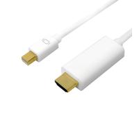LogiLink Câble Mini DisplayPort - HDMI, 4K, 3,0 m, blanc