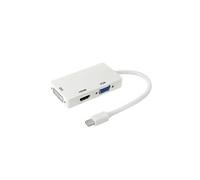 Mini displayport mâle vers hdmi + vga + dvi femelle adaptateur convertisseur câble pour mac book pro air longueur du câble: 17cm blanc