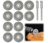 Mini Disque Diamant à Tronçonner 10 Pcs 22 mm Mini Lame de Scie Circulaire Disque Coupe Verre Avec 2 Mandrins po DISQUE DE MEULEUSE
