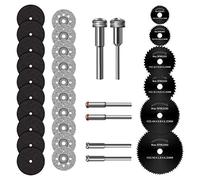 Mini Disque Diamant à Tronçonner, Mini Lame de Scie Circulaire HSS, Mini Disque de Coupe en Résine, avec 3mm Mandrin pour Bois, Métal, Plastique, Pierre, Verre - 32 Pcs