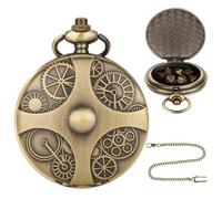 Mini DND 7 Cubes Set de Dés Jdr Métal DND Dice Vert et Patiné Lot de Mini dés Apparence de L'équipement Rétro Coquille Montre Poche Steampunk avec Engrenages (Steampunk)