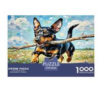 Mini Doberman Inu 1000 Pièces Animaux Puzzle Défi Jouet Jeu Éducatif Puzzles Décorationd’intérieur pour Adulte pour Enfants Cadeaux 38x26cm/1000pcs