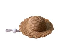 Mini Dog Beach Hat, Breathable Pet Headpiece, Lightweight with Adjustable Fit, Animal Accessory for Trainers Lovers Use, Straw Hat with Charming Style, Puppy Hats for Garden Lawn